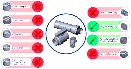 Woody valves as extension to woody outlets