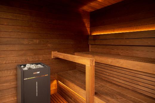 Kirami FinVision® -sauna Nordic misty, Harvia Virta Combi 10,8 kW - pihasauna paketti