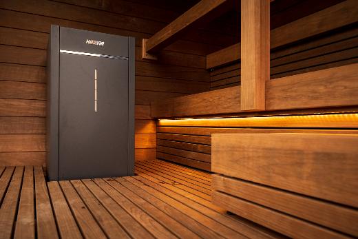 Kirami FinVision® -sauna Nordic misty, Harvia Virta Combi 10,8 kW elektrische verwarmer