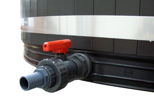 Alternative drain valve kit installed