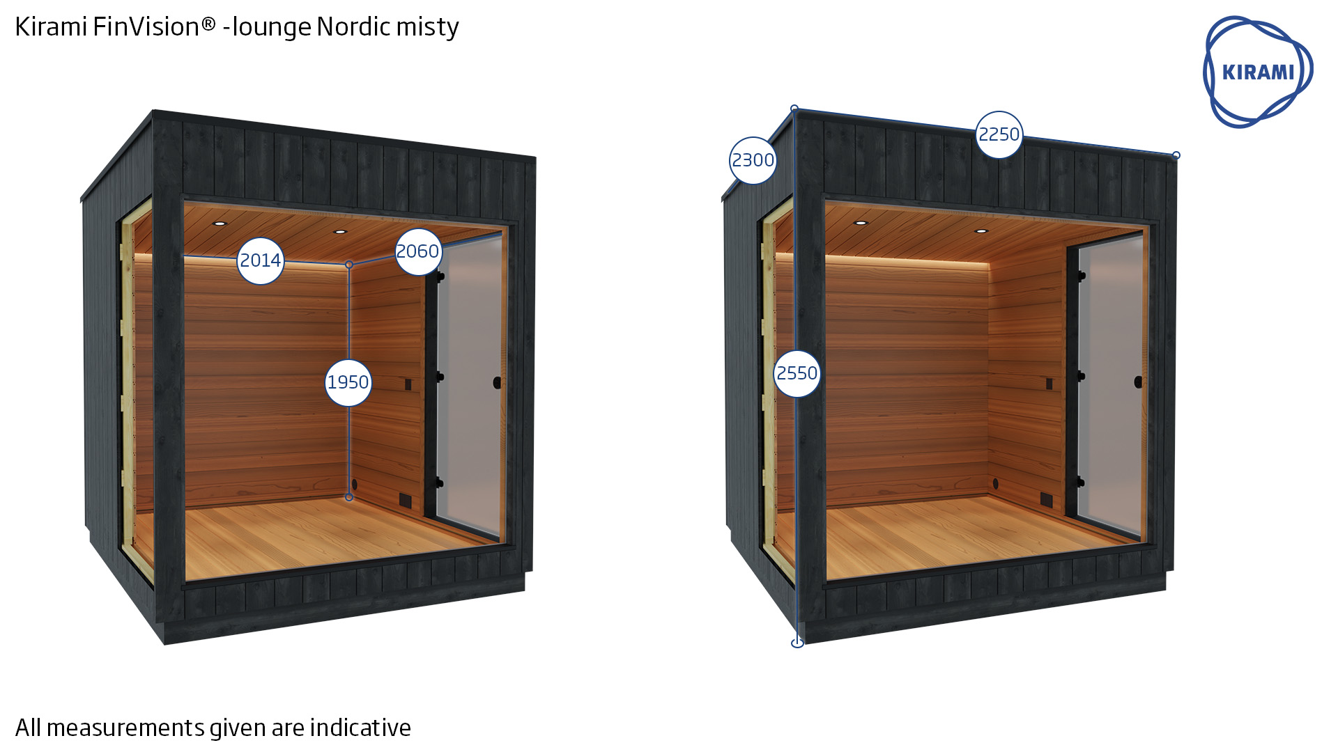 Kirami FinVision® -lounge Nordic misty, Mirrored 2 doors - Annex