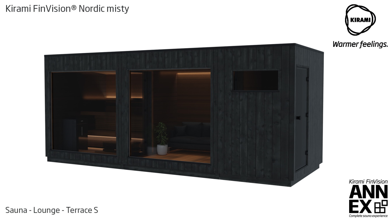  Kirami FinVision® -sauna Nordic misty, lounge, changing room