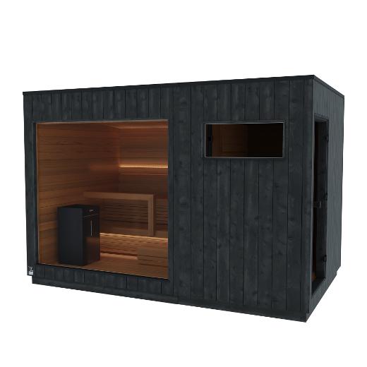Kirami FinVision® -sauna and -changing room 2-doors, Nordic misty, Right