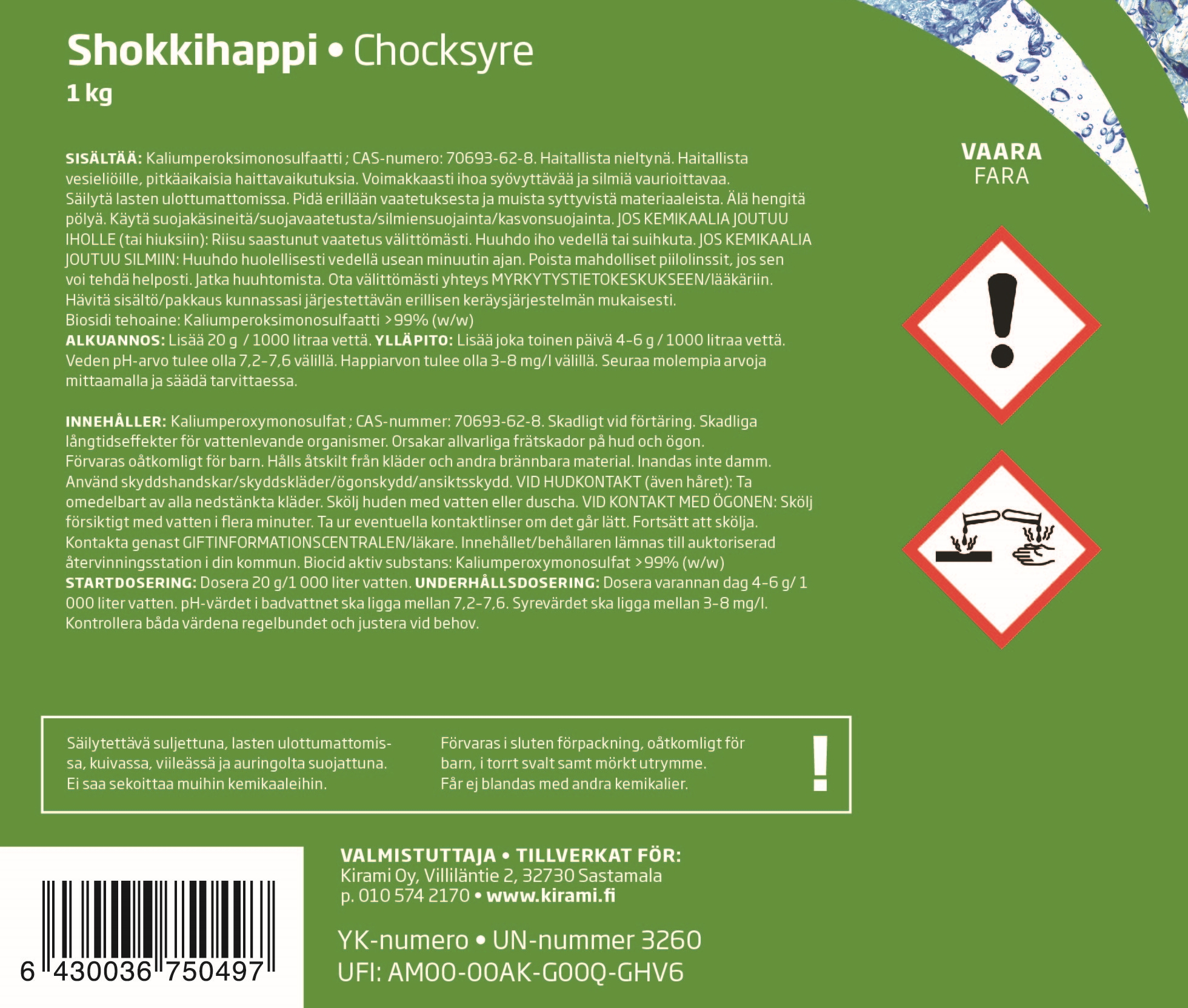 Shokkihappi etiketti