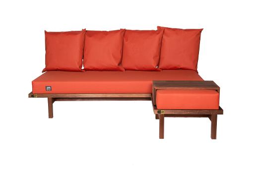 Kirami FinVision® -sohvasetti Nordic misty, sisältää sohvan, rahin ja tarjottimen.