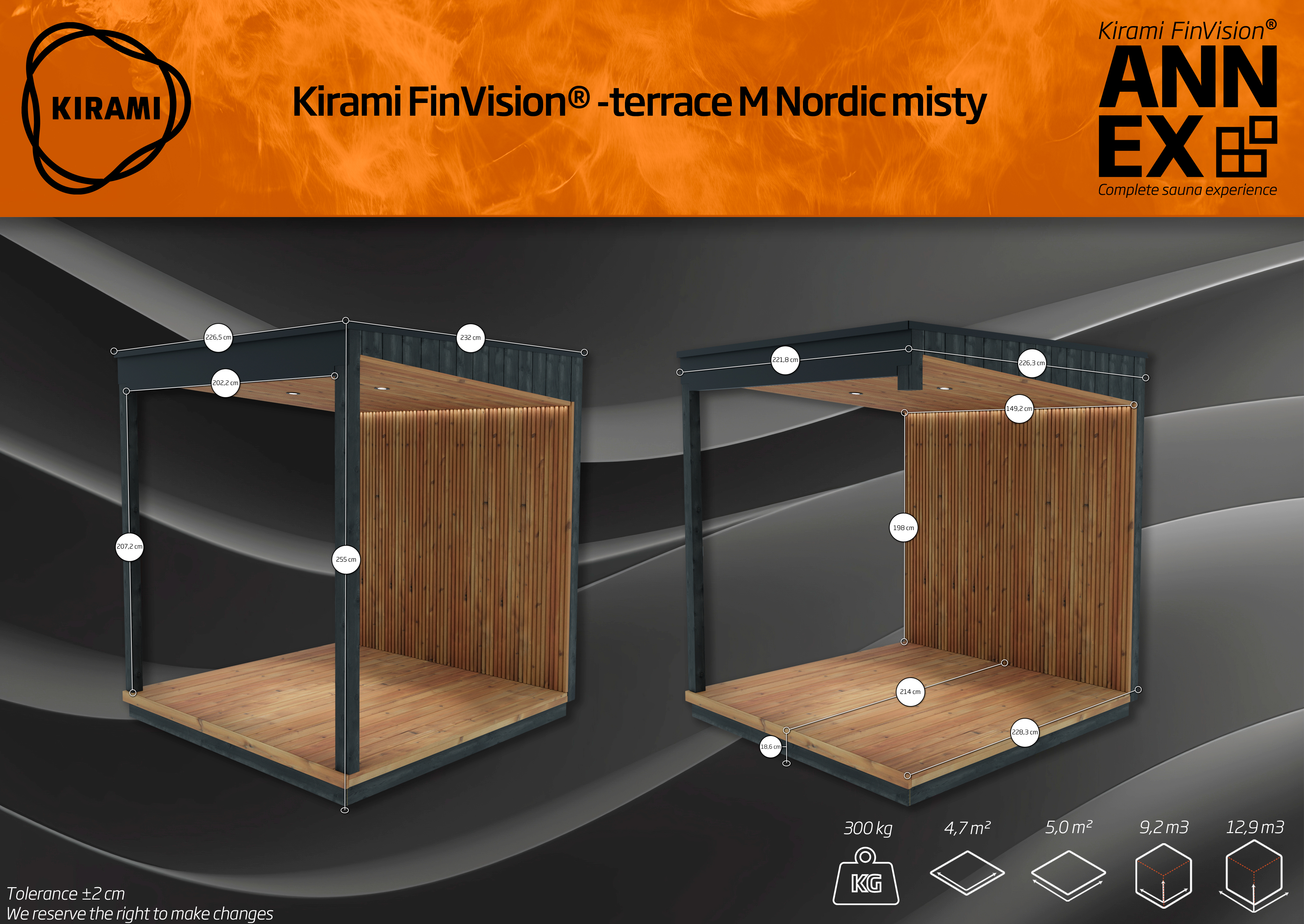 Kirami FinVision® -terassi M Nordic misty
