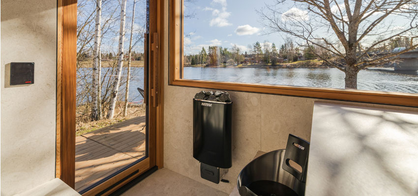 Kirami FinVision® -sauna M Zero with solar panels