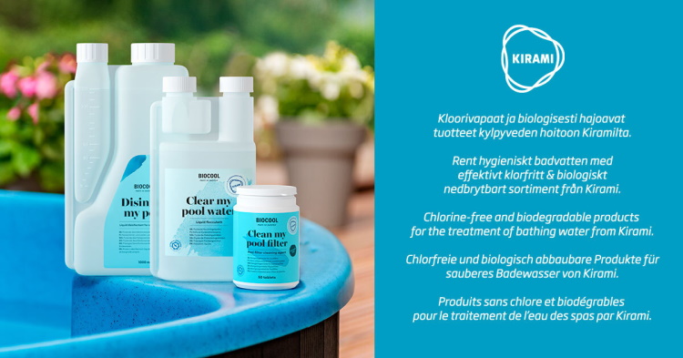 Biocool | Chlorine-free and biodegradable products for the treatment of bathing water from Kirami | Kirami water hygiene