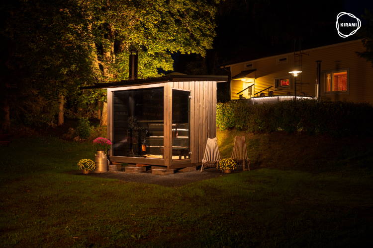 De familie Blomqvist raakte geïnteresseerd in de FinVision-sauna, toen ze in het voorjaar van 2019 op de Voedselbeurs in Berlijn waren | Kirami