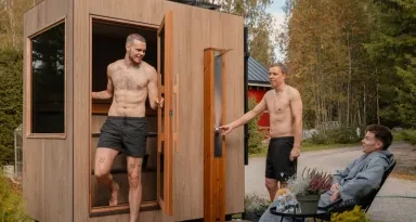 Kirami FinVision® -sauna S Zero with solar panels