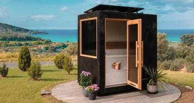 Kirami FinVision® -sauna S Zero with solar panels