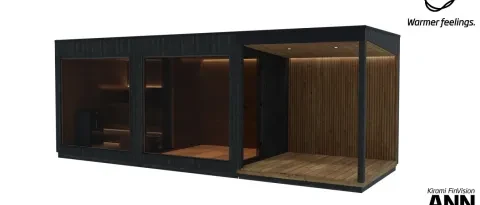 Kirami FinVision® -lounge Nordic misty, sauna, terasse M
