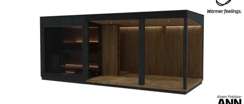 Kirami FinVision® -sauna Nordic misty, terrace M - terrace S (70%)