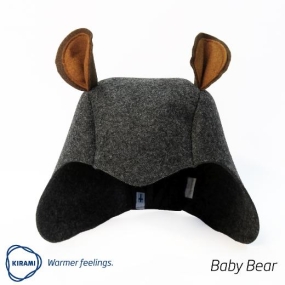Kirami Tubhat Baby bear (Children) - Grey bathing hats adorned with cute brown ears.